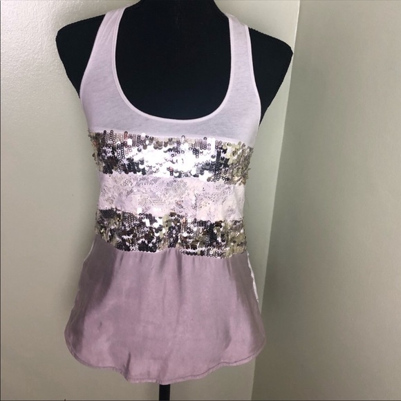 XS Express racer back tank mauve with sequins - Picture 5 of 6